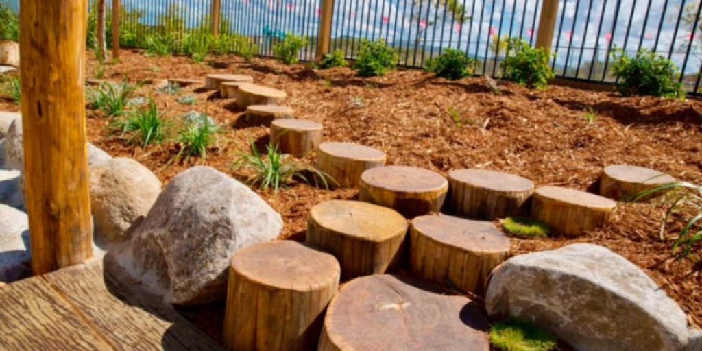 stepping logs - part of a nature play space from George Davidson