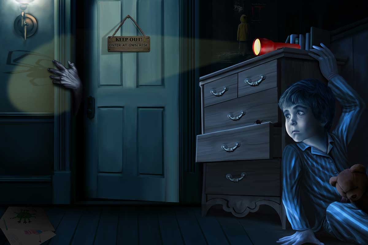 what scares children at night illustration