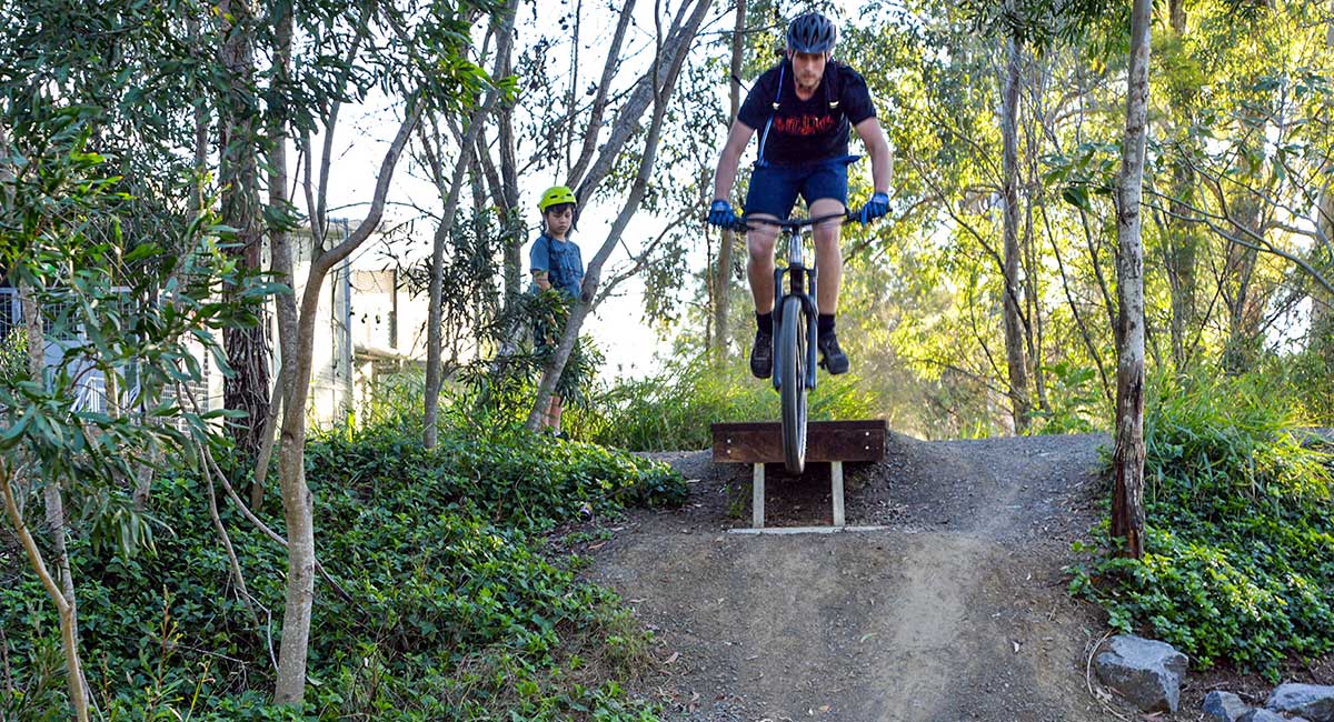 Family at Tudor Park Mountain Bike Track