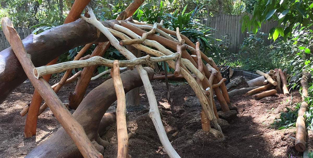 Backyard Cubby Blended with Nature Play