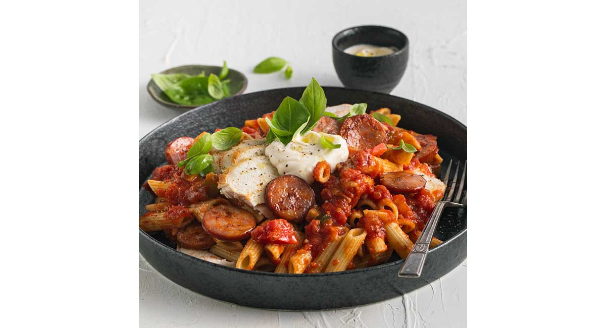 Youfoodz Chicken and Chorizo Pasta