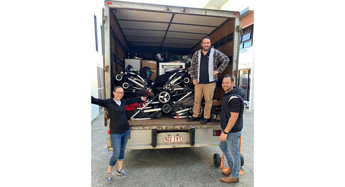 Gold Coast Charity Truck with Prams for Families in Need