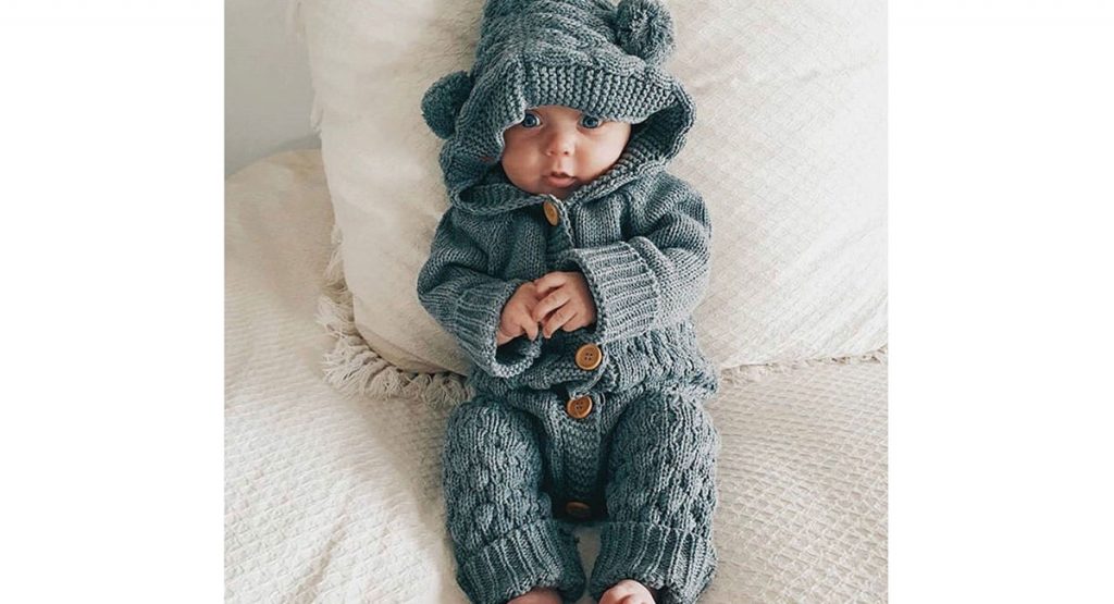 Knit Onesie for Baby's winter wardrobe