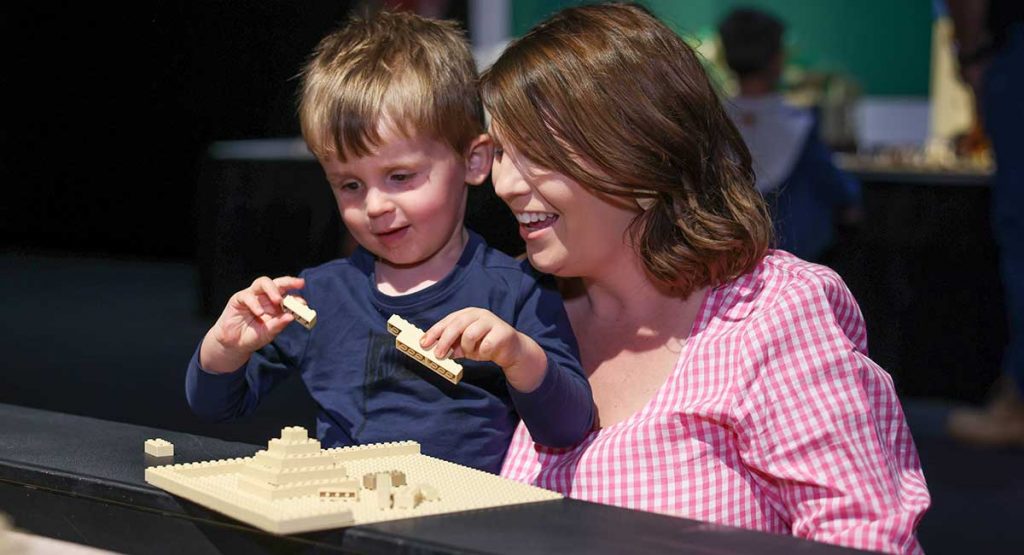 Family at Lego Wonders of the World Exhibition