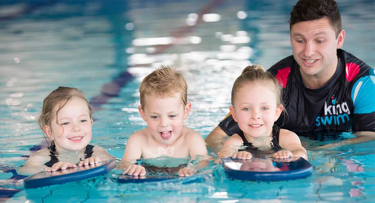 Children Learning Water Safety at Learn to Swim Lesson at Kingswim