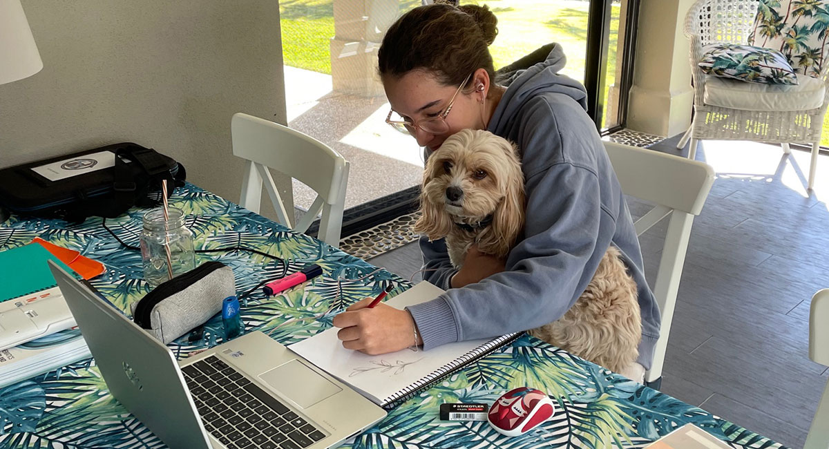 Caloundra City Private School Student with Dog