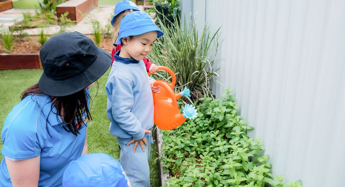 Children in Garden at Sunshine Coast Kindergarten Rise and Shine