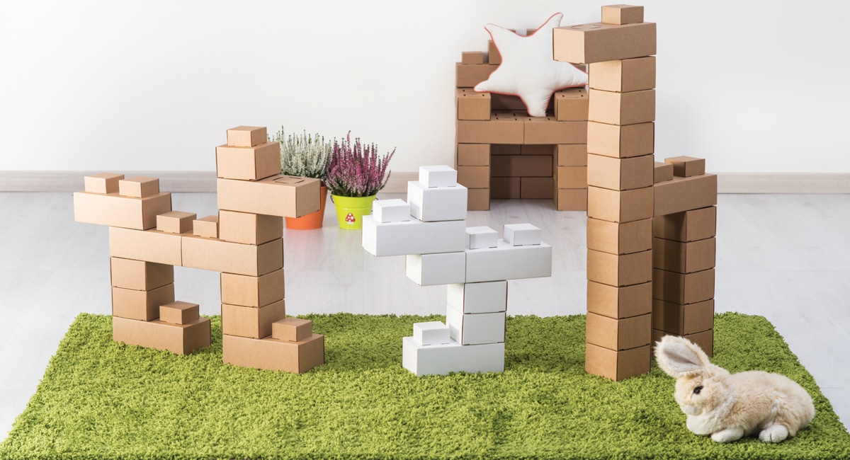 Play edo australia cardboard bricks animals