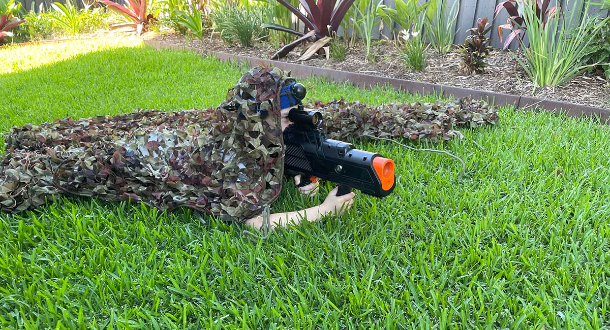 Lasertag party at home camoflage