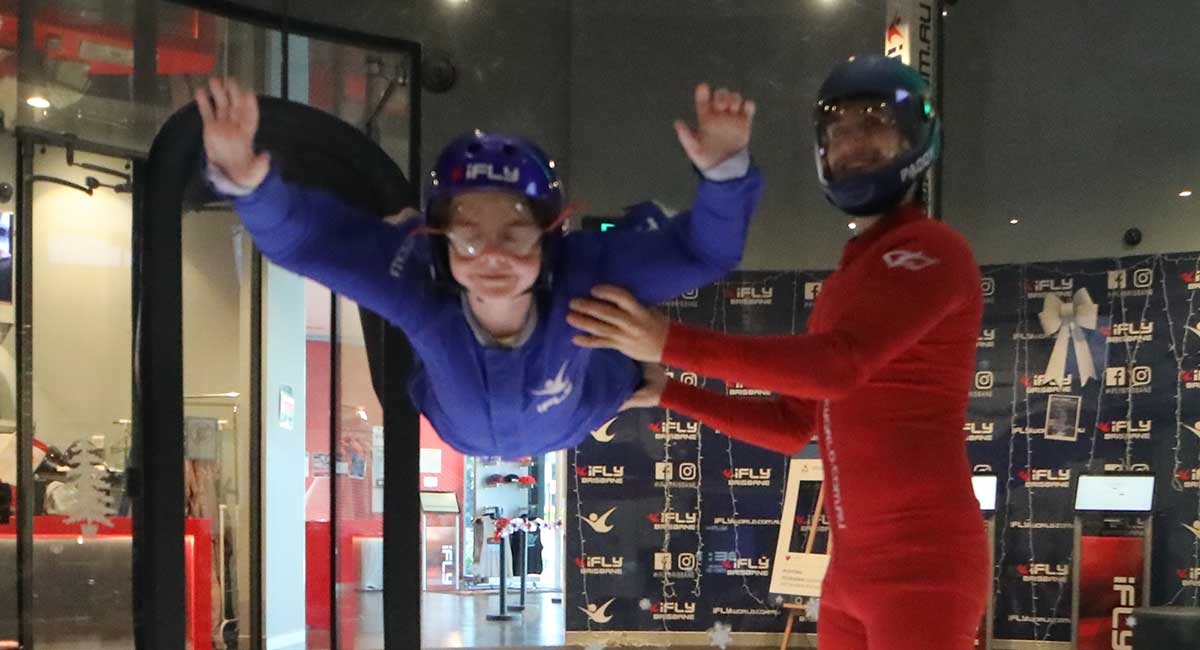 The kids at iFly Brisbane