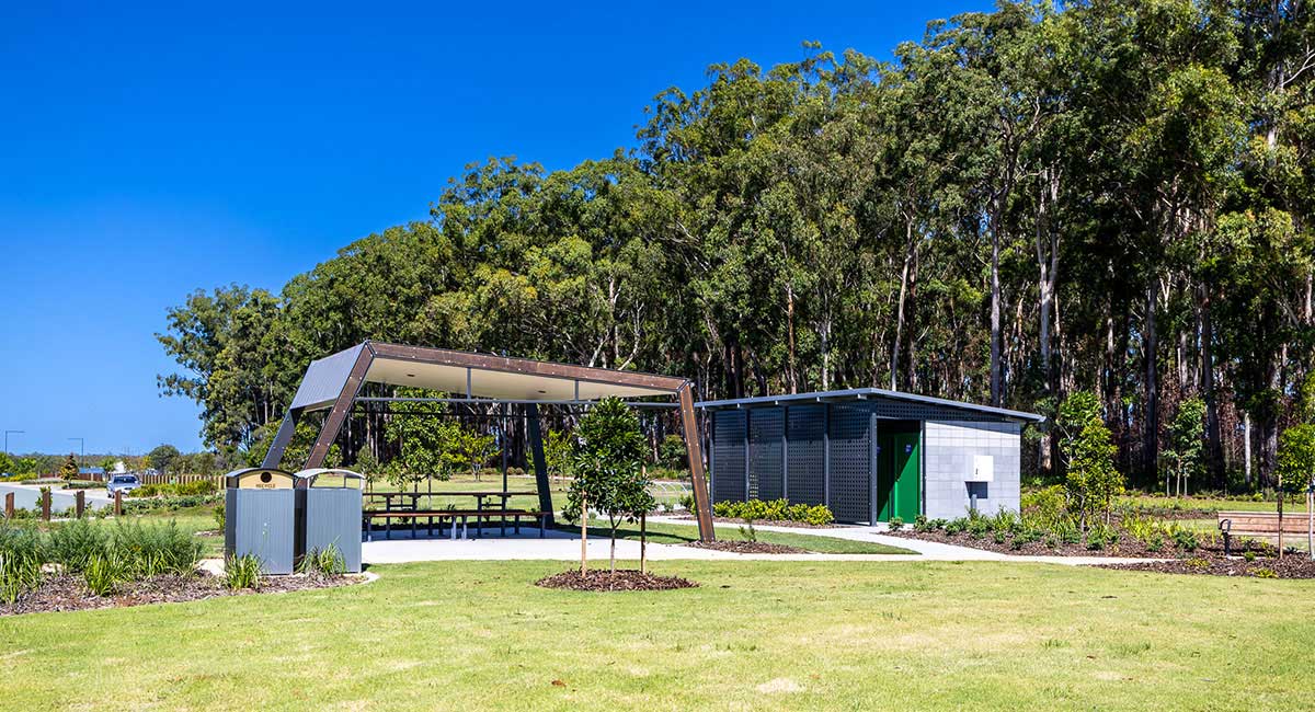 The public amenities at Stockland Aura's new Baringa Forest Park