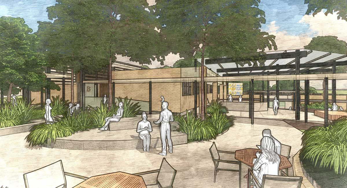 Concept drawing of new courtyard at Immanuel Lutheran College