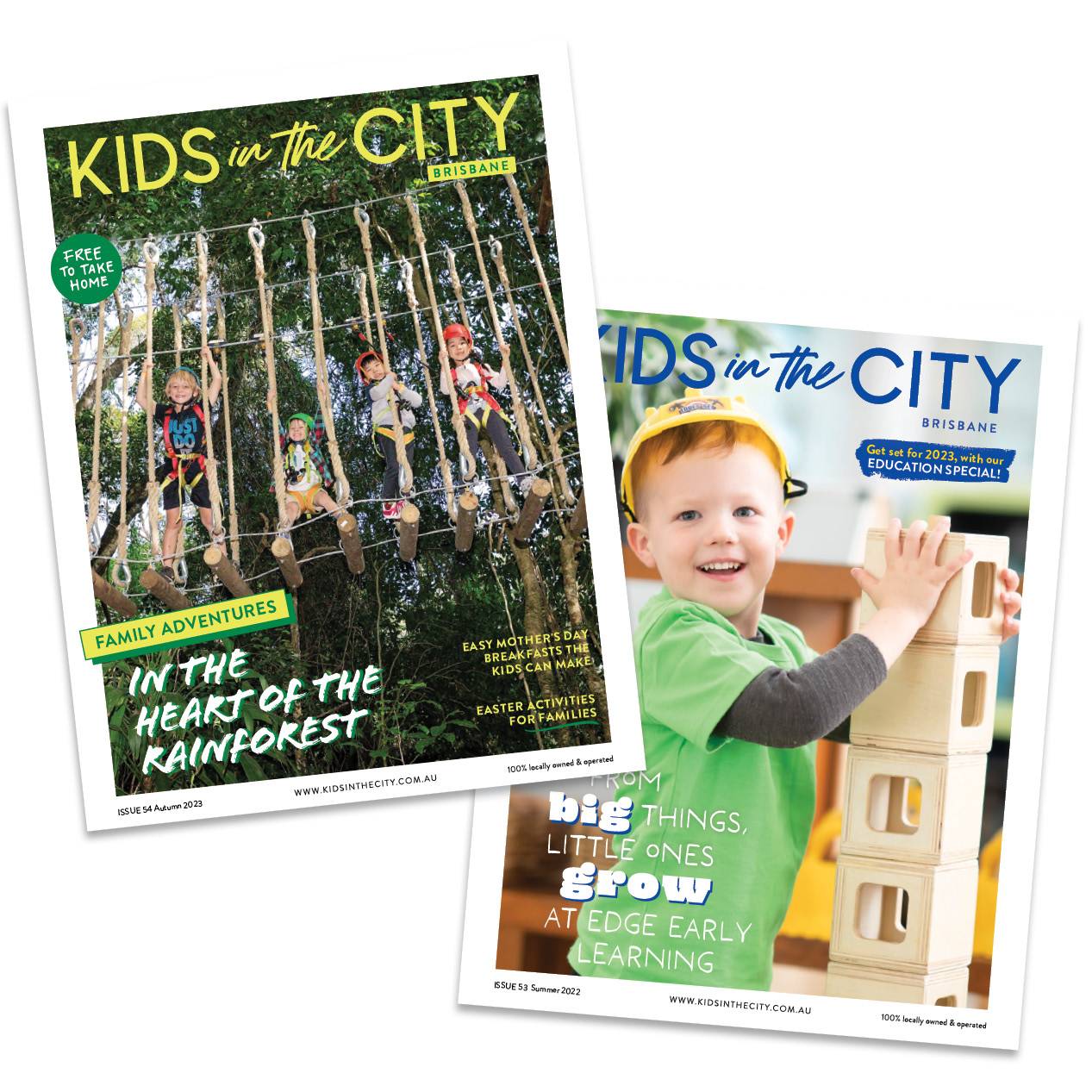 Kids in the City magazine covers in Brisbane