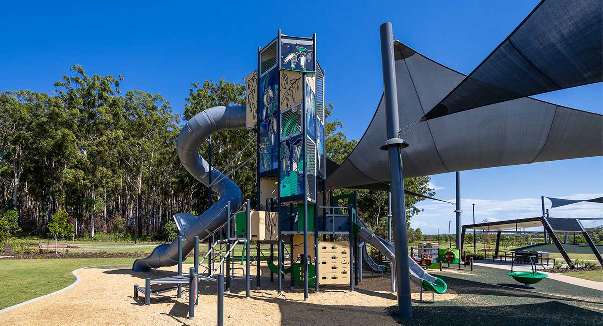large new playground in Aura Caloundra