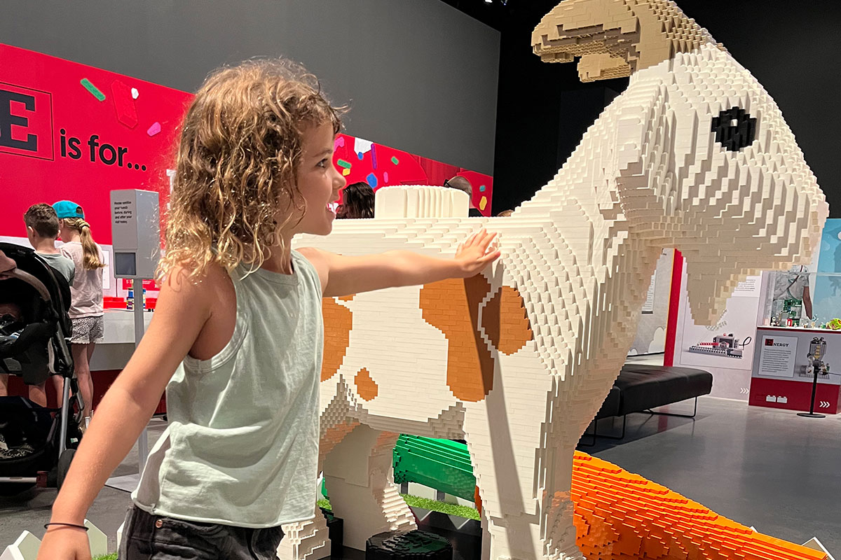 A lifesize goat made from LEGO