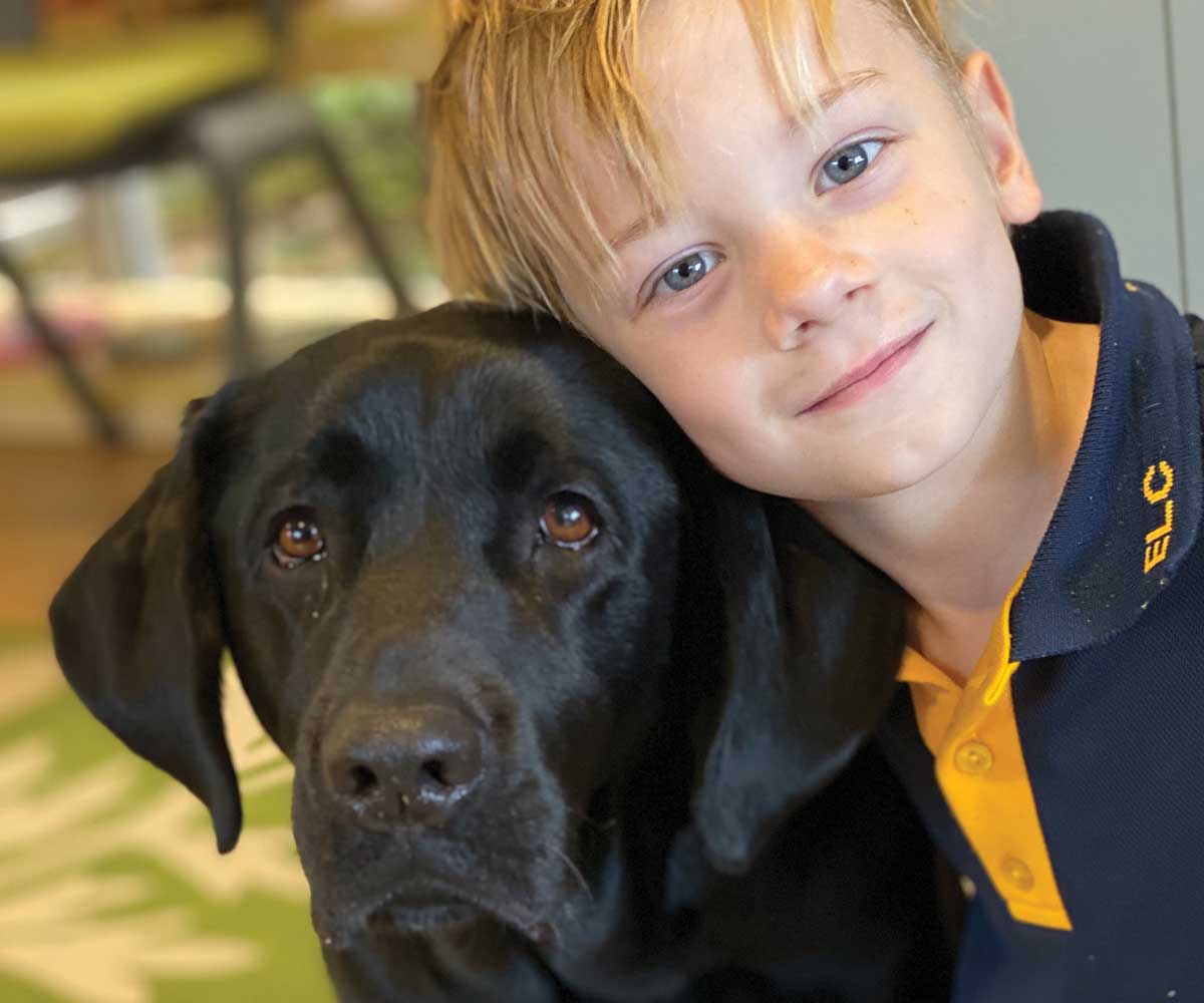 Connie the therapy dog at Immanuel Lutheran College
