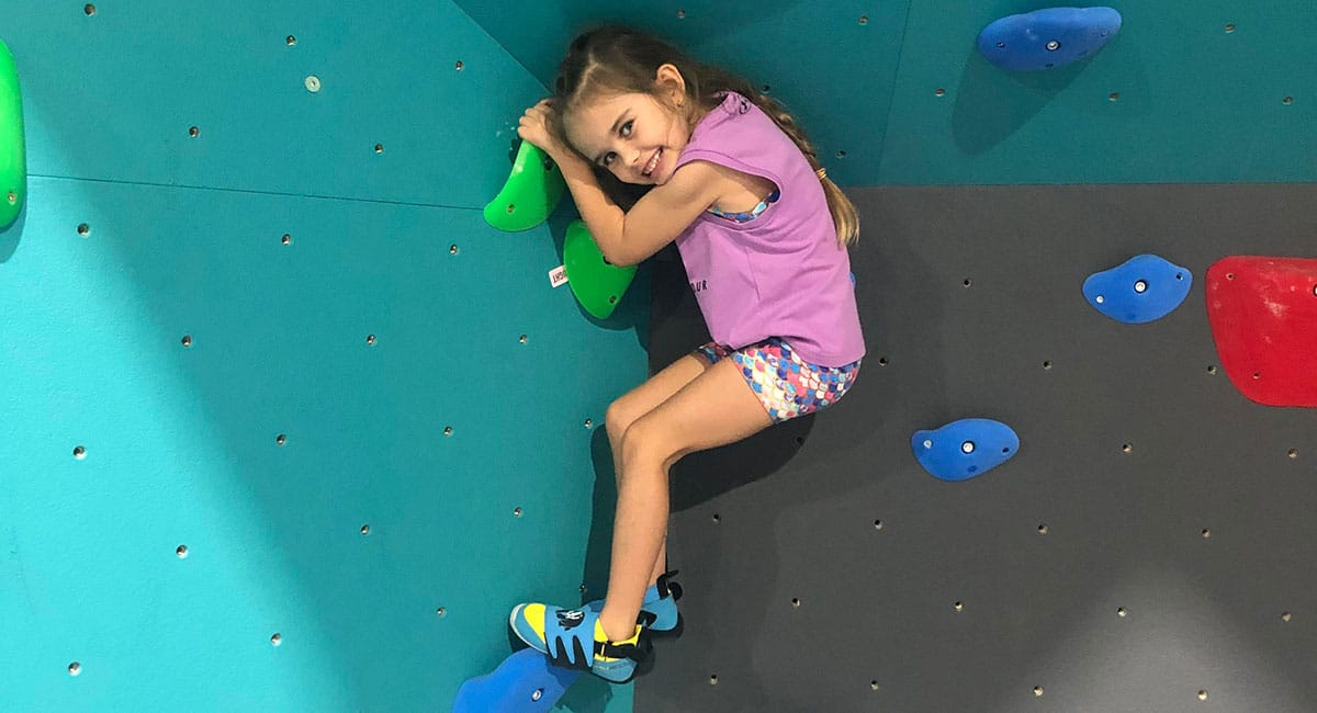 Girl Bouldering at Boulder Heads