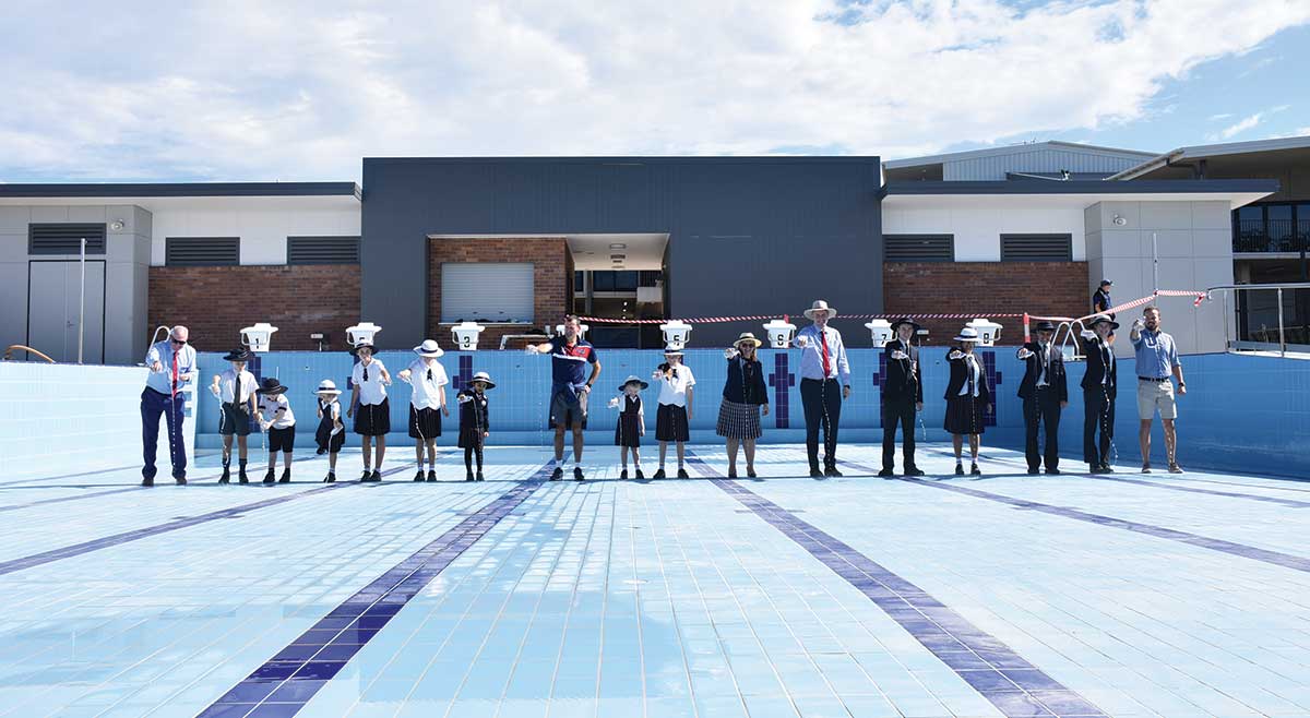 the Lakes College New Aquatic Centre Filling the Pool