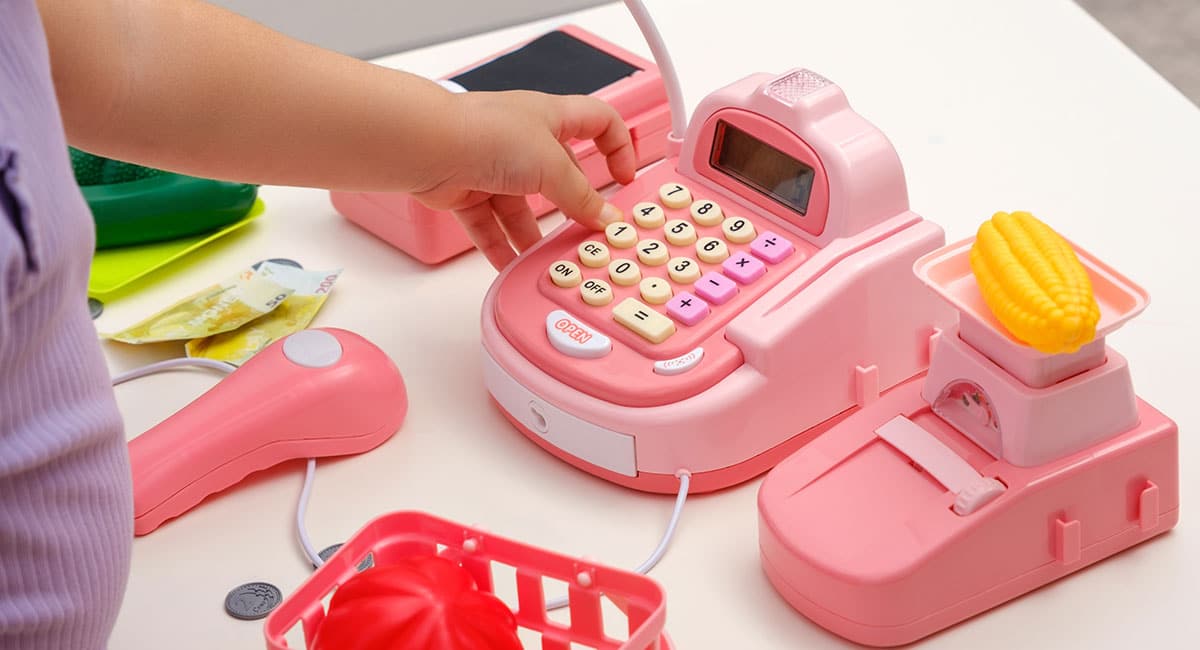 Toy Cash Register Teaching Kids About Finances