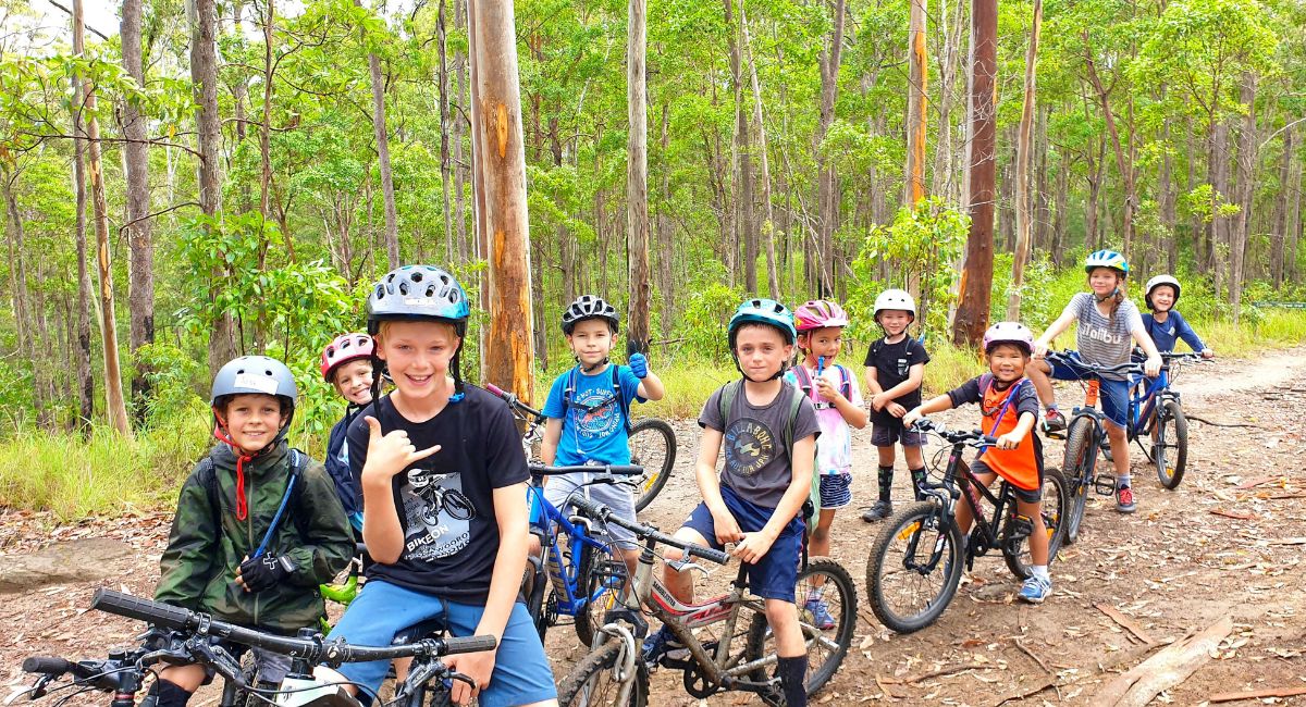Kids Enjoying the Bike on Mountain Biking School Holiday Program
