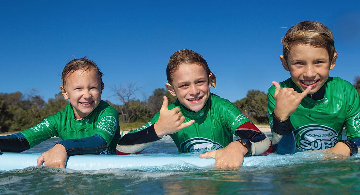 Kids Learn to Surf on the Sunshine Coast During Spring School Holiday