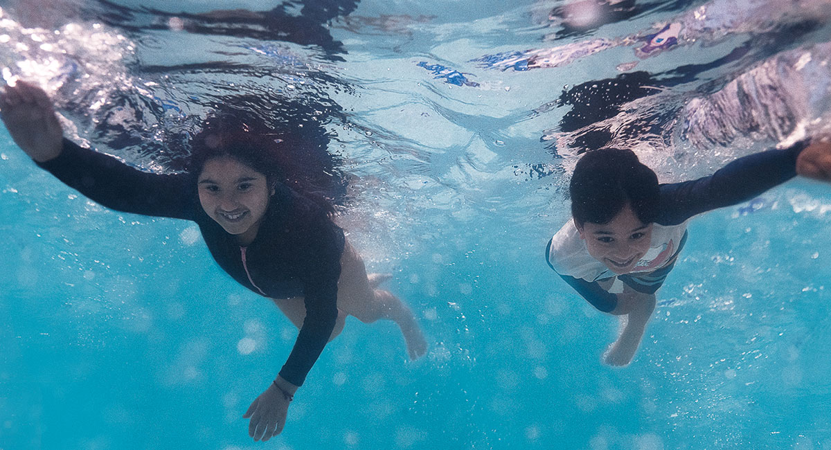 Two Children Swimming at Shapland Swim School