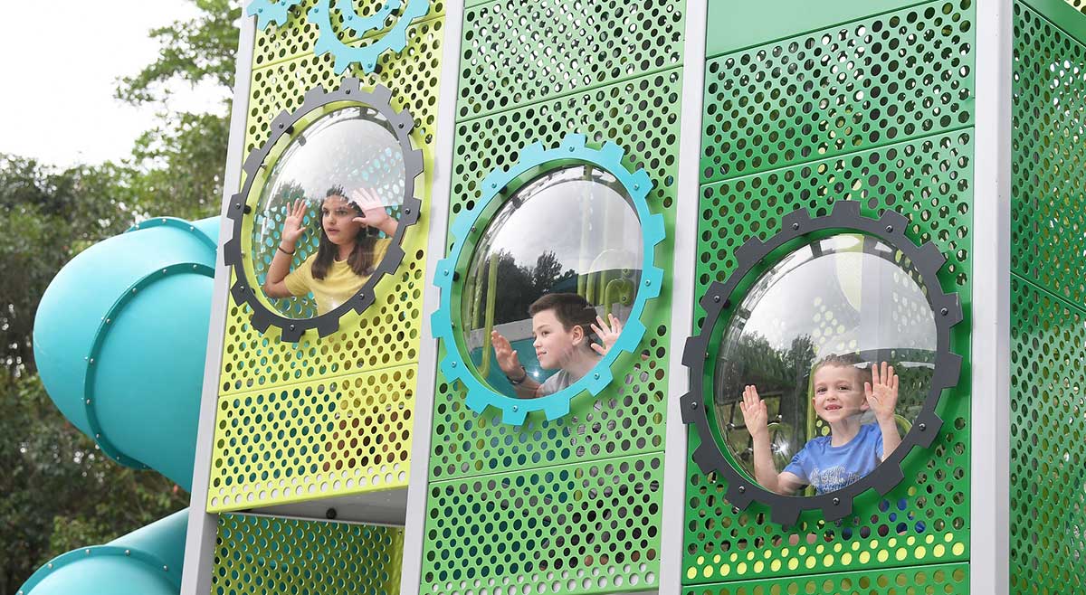 Kids Playing on the New Playground at Quota Park Nambour