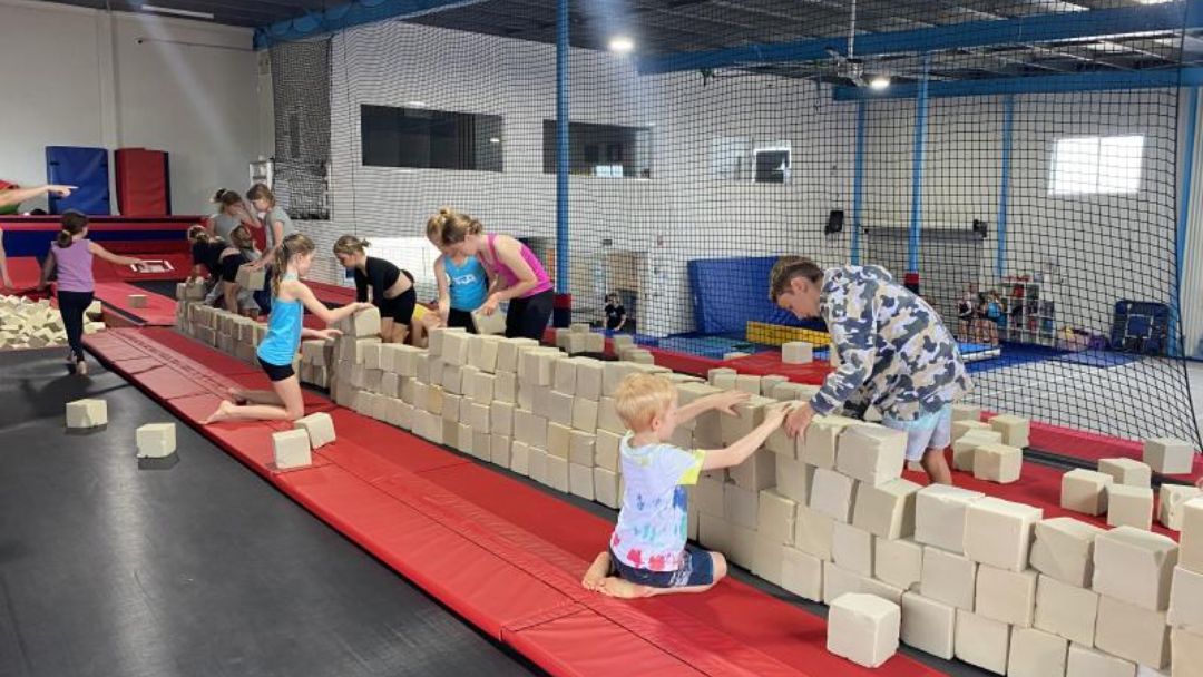 Kids at Just Acrobatics Holiday Camp on the Sunshine Coast