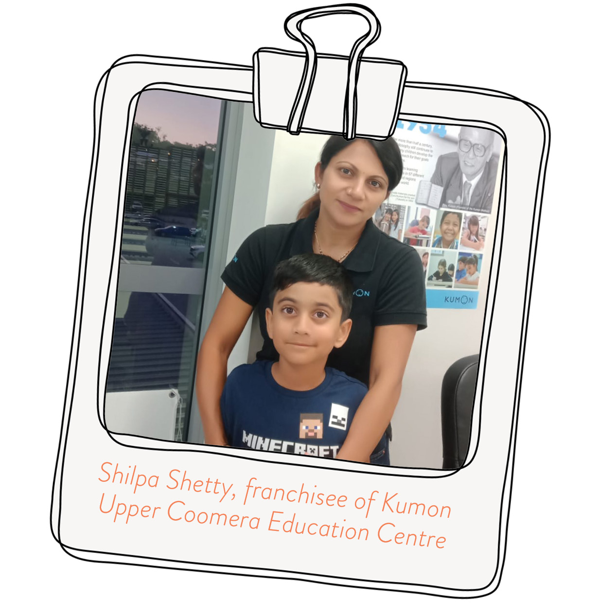 Franchisee at Kumon Upper Commera and her son