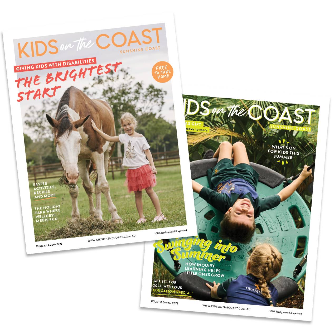 Kids on the Coast magazine front covers