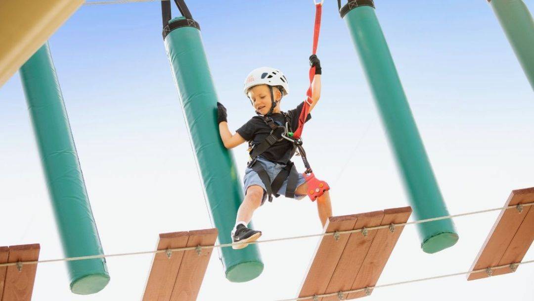 Boy climbing at Next Level High Ropes, Sunshine Coast