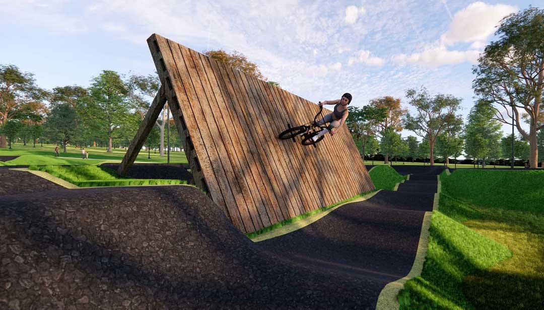 Artist Impression of the New Pump Track at Pizzey Park Gold Coast