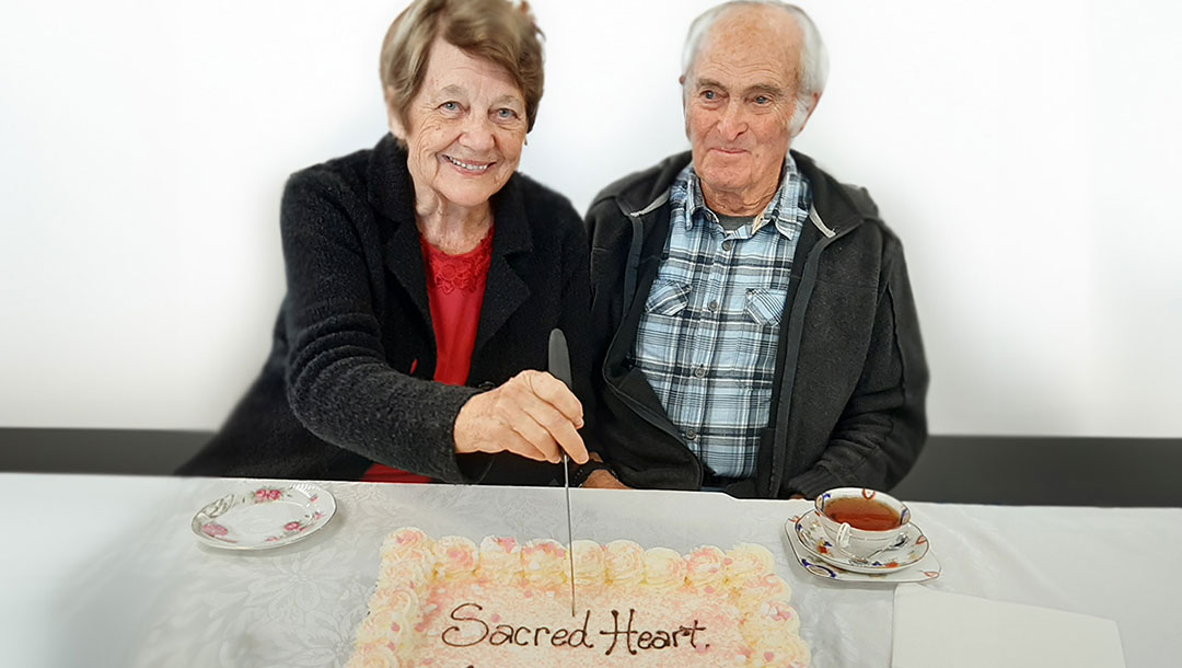 Past Sacred Heart student Dell Rutherford and husband