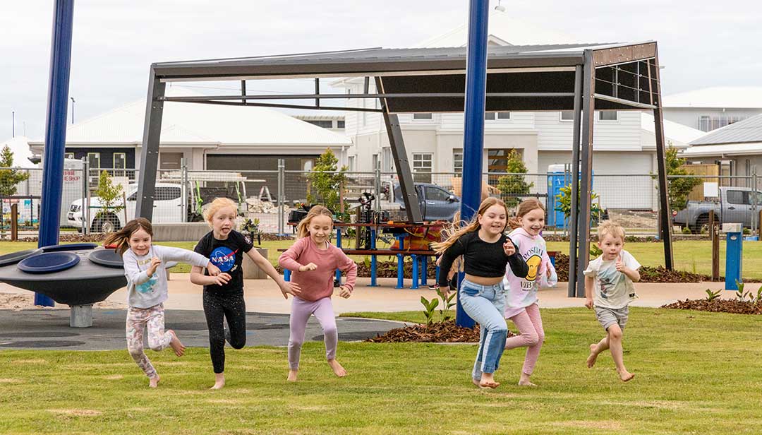 Kids Running at Space Park Aura Grand Opening