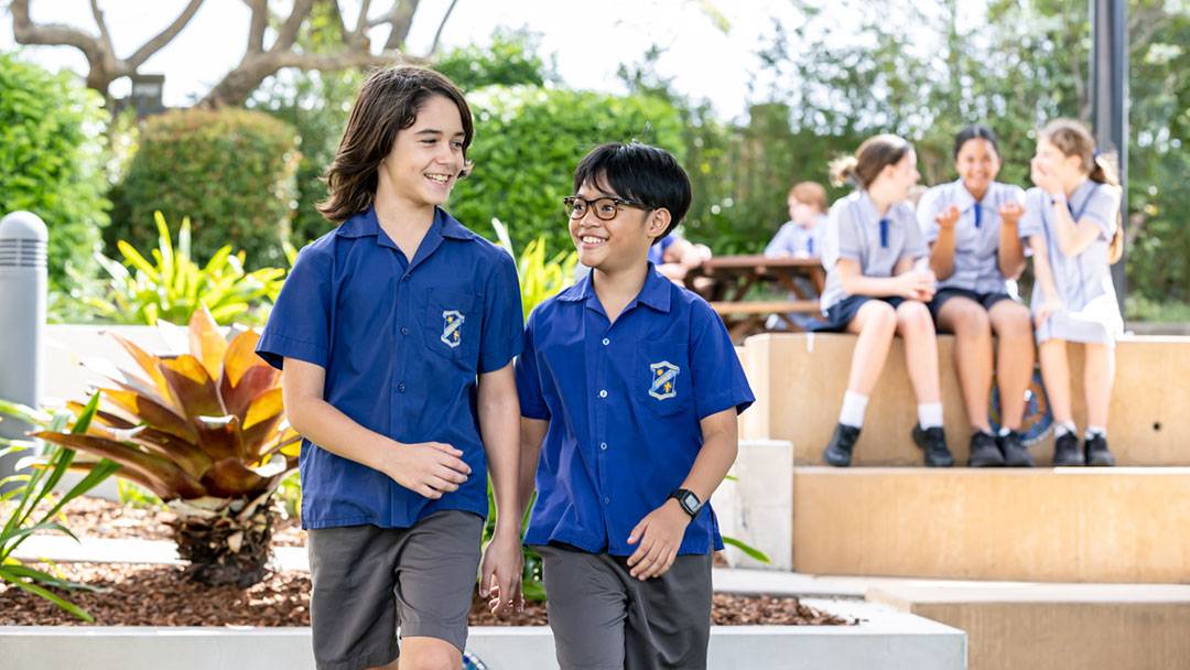 Two students at Mary Immaculate School, Brisbane