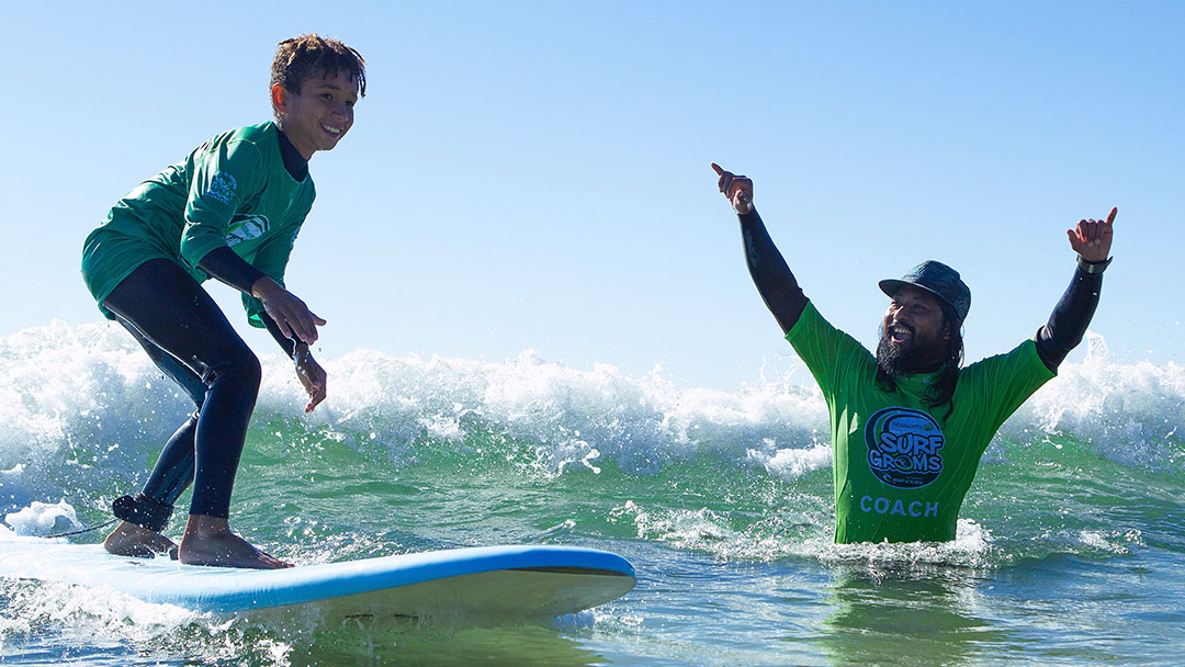 Kids Learning to Surf at Maroochy Surf School