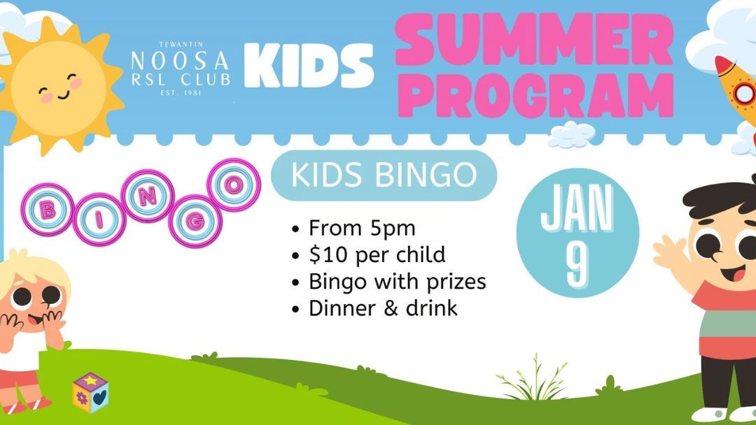 Kids Summer Program Kids Bingo