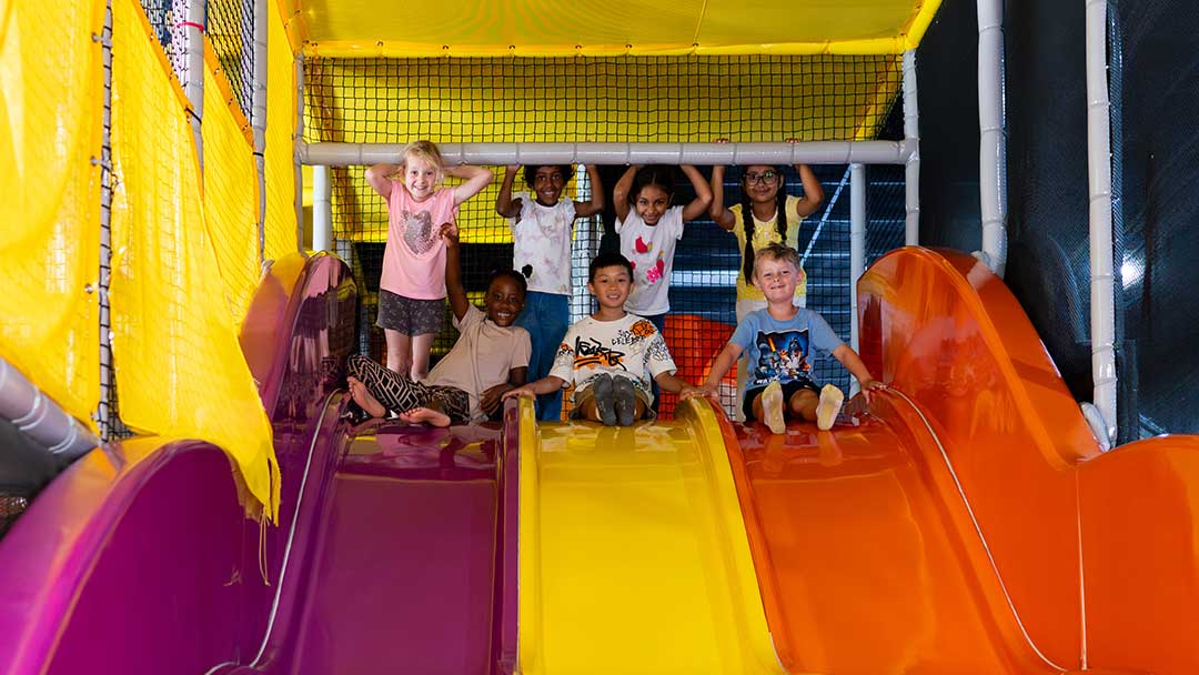Kids on the Slide at the Fun Spaceship Indoor Play Centre in Brisbane