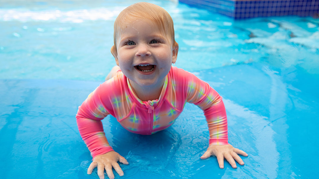 Baby Enjoying Swim Lessons at Shapland Swim Schools