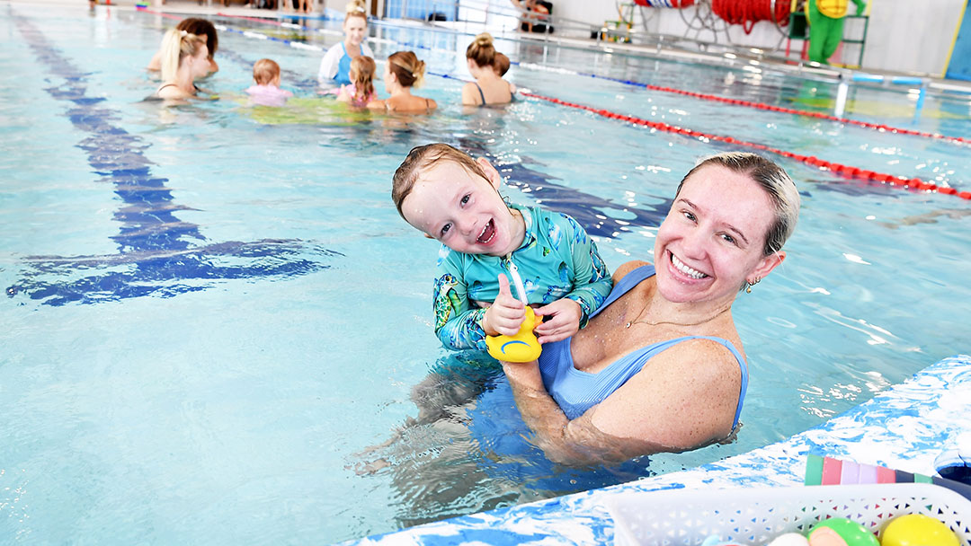 Mum and Child Enjoying the New Indoor Pool at Kawana Aquatic Centre