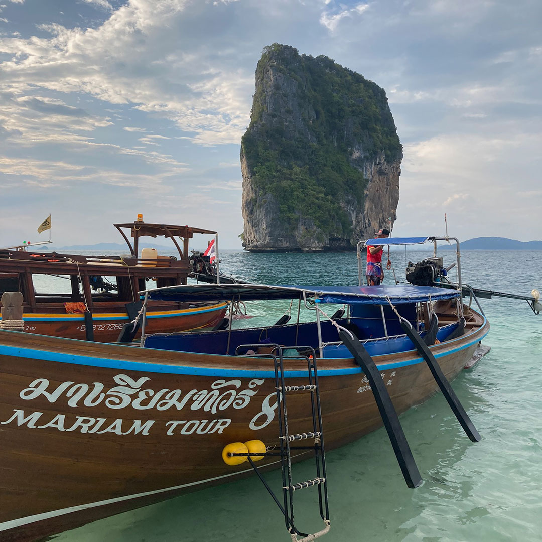 on a Longboat Tour in Krabi Islands Thailand