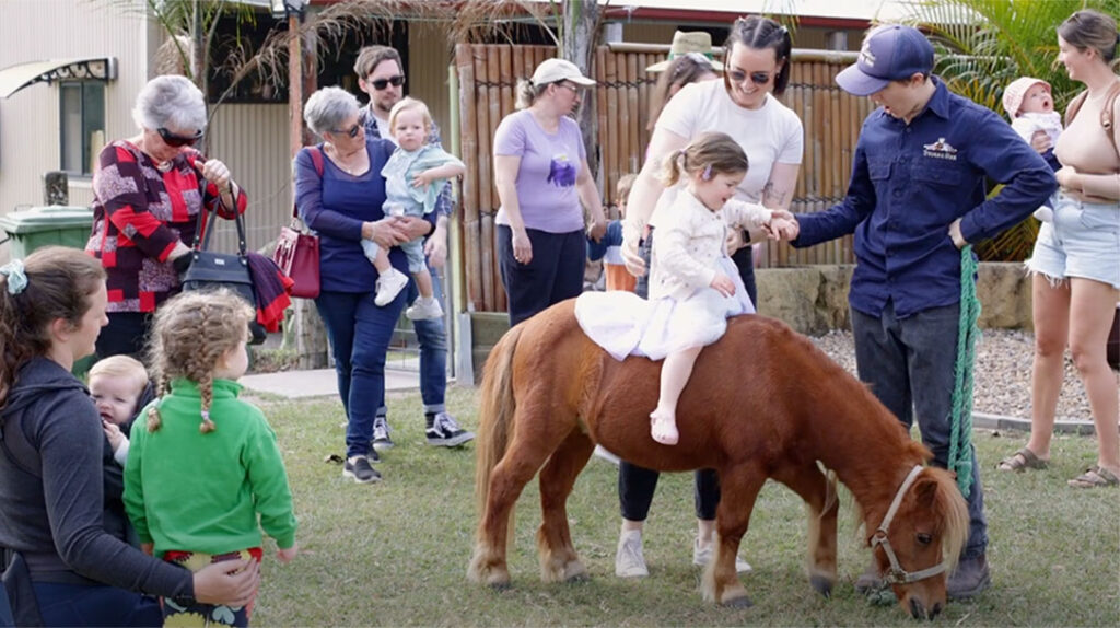 Little Girl Riding a Pony at Trevena Glen Farm, Brisbane