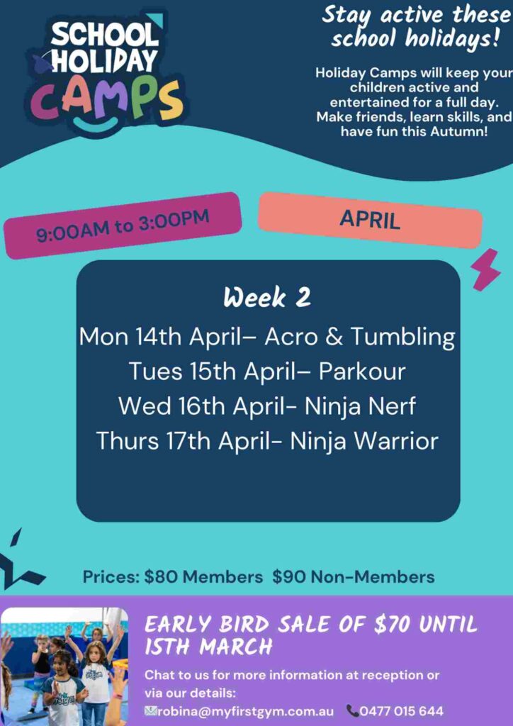 Myfirstgym Robina Easter School Holiday Camps