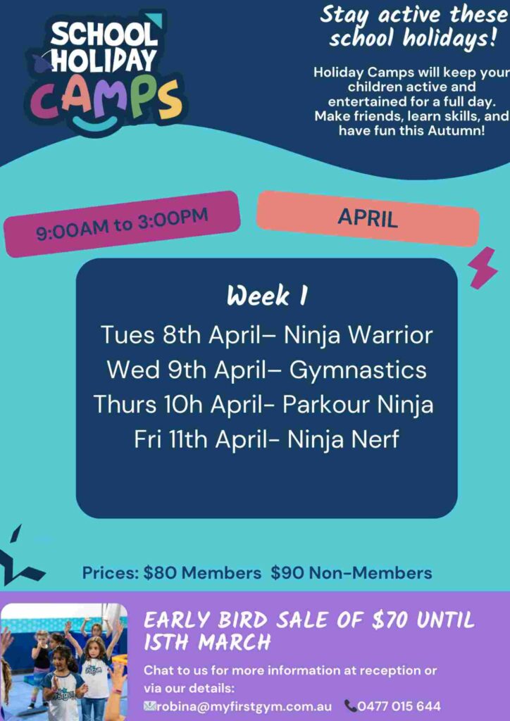 Myfirstgym Robina Easter School Holiday Camps