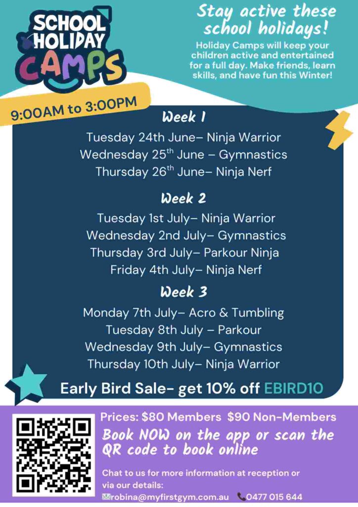 Myfirstgym Robina Winter School Holiday Camps