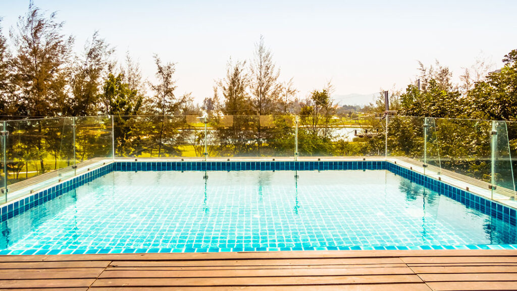 Backyard Pool with Glass Fencing