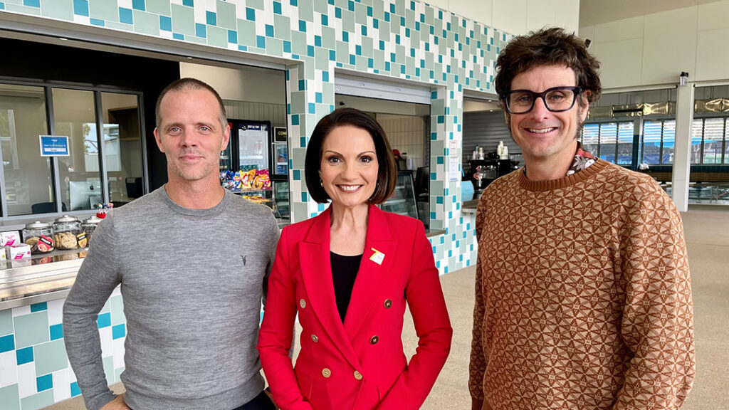 City Venue Management Ceo Jay Clarke, Sunshine Coast Mayor Rosanna Natoli, Division 3 Councillor Tim Burns