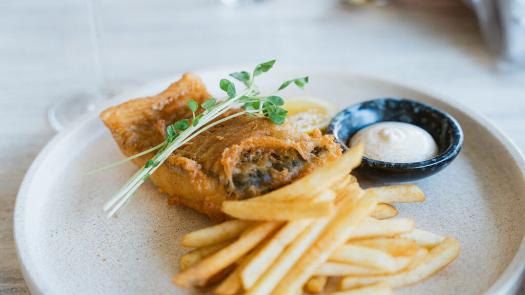 Barramundi and Chips at Tara, Sanctuary Cove, Gold Coast
