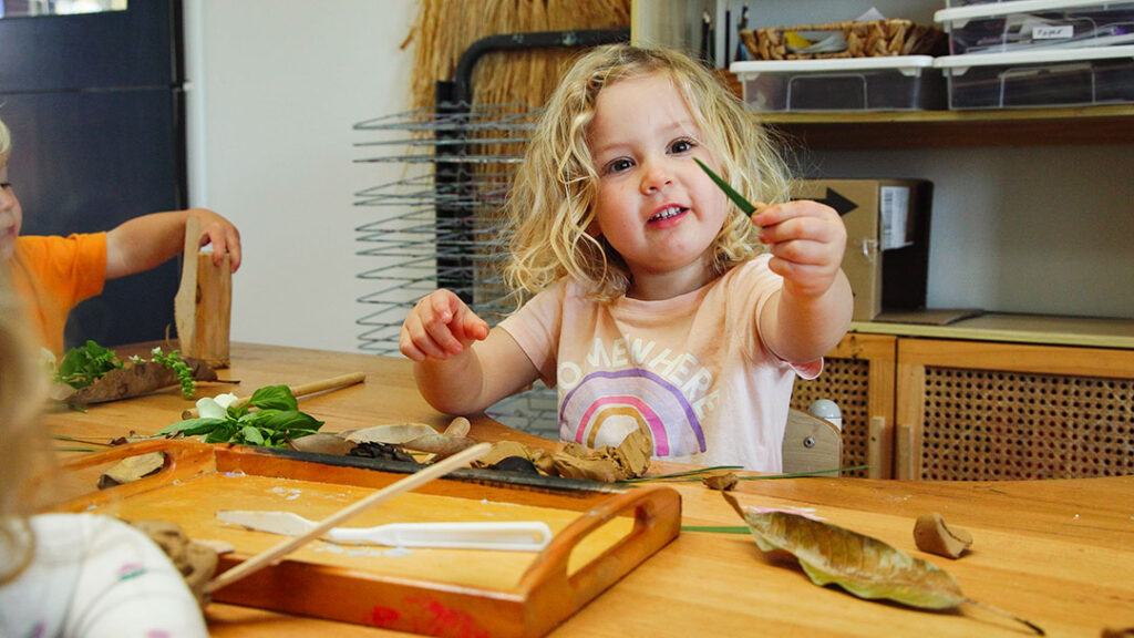 Creating Collages with Natural Elements at Sanctuary Early Learning Ashmore