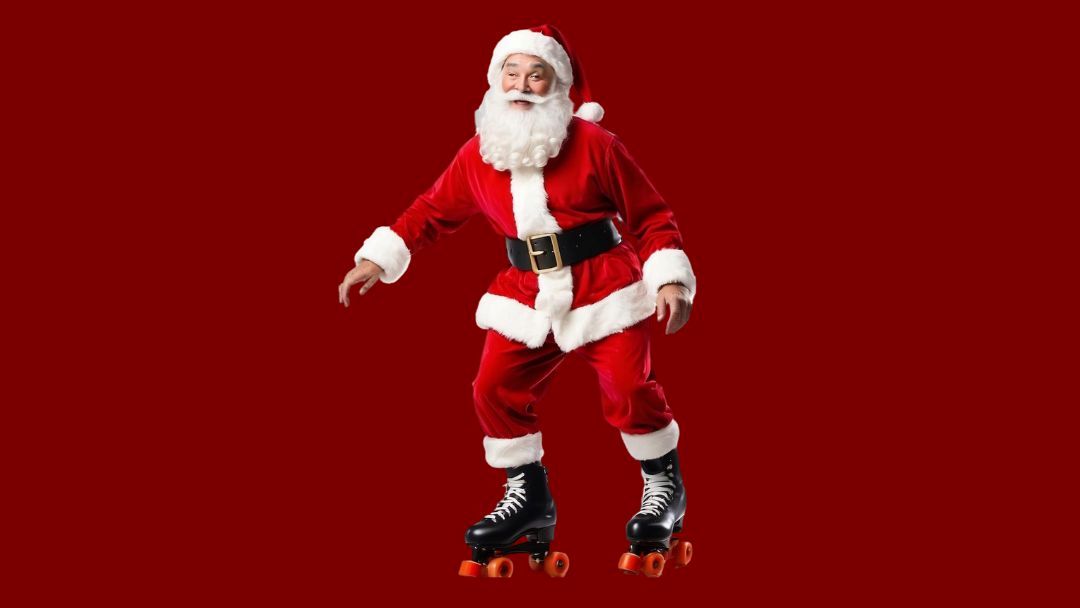 Santa is Skating to Town